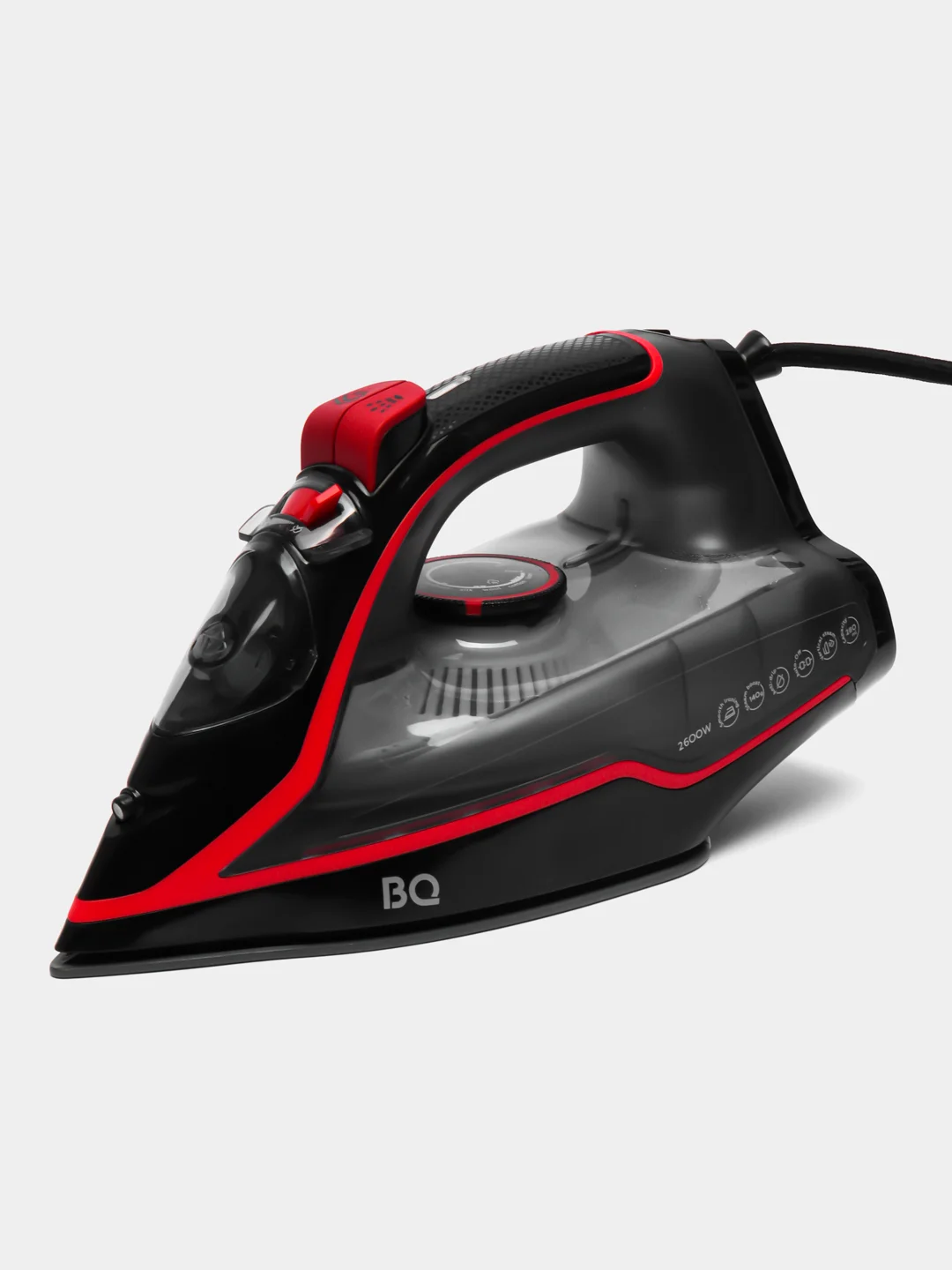 Красный утюг электрический BQ SI1001, 2600 Вт, вертикальное отпаривание, АВТООТКЛЮЧЕНИЕ
