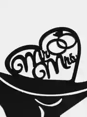 Золотой топпер для украшения свадебного торта молодожены "Мистер и Миссис"