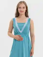 Бирюзовый сорочка ночная для беременных и кормящих, Lilians