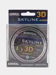 Леска 3D, 150м хамелеон 3х-цветная Admiral, невидима в воде, малая растяжимость рыболовная
