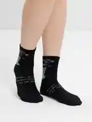 Черный носки женские, высокие, с надписью