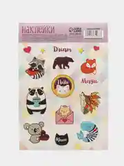 Красный набор детских наклеек, наклейки с животными, смешные наклейки, наклейки для детей
