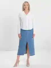 Белый женская рубашка с длинным рукавом