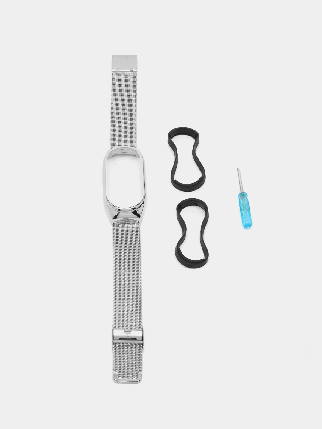 Серебряный ремешок для Xiaomi Mi Band 8, металлический, стальной, миланская петля