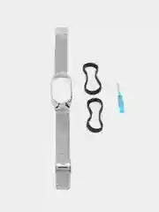 Серебряный ремешок для Xiaomi Mi Band 8, металлический, стальной, миланская петля
