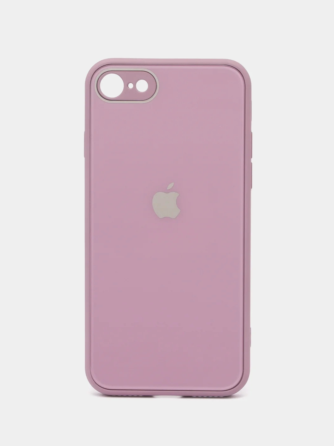 Сиреневый силиконовый чехол для iPhone 7, iPhone 8, iPhone SE 2020, со стеклянной панелью