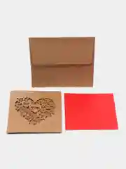 Красный крафт-открытки Арт, с перфорацией "For You", 9*8 см, в конверте, Для тебя