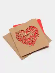 Красный крафт-открытки Арт, с перфорацией "For You", 9*8 см, в конверте, Для тебя