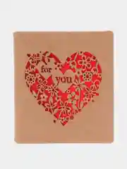 Красный крафт-открытки Арт, с перфорацией "For You", 9*8 см, в конверте, Для тебя