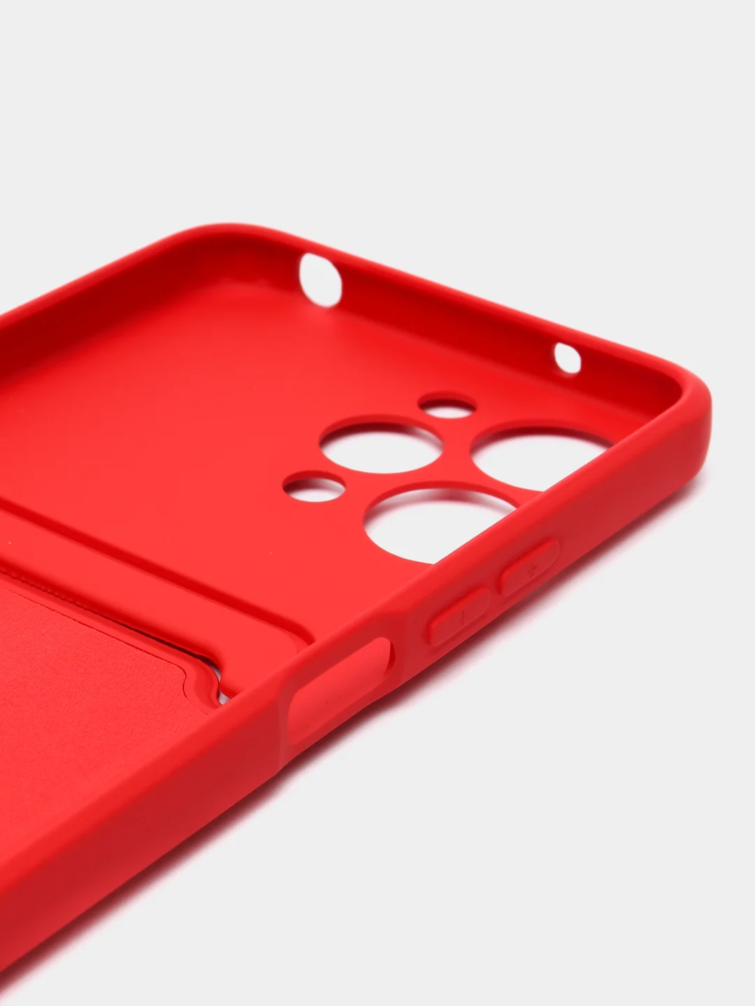 Красный чехол Xiaomi Redmi 12 / Сяоми Редми 12, силиконовый с карманом для карты