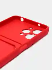 Красный чехол Xiaomi Redmi 12 / Сяоми Редми 12, силиконовый с карманом для карты