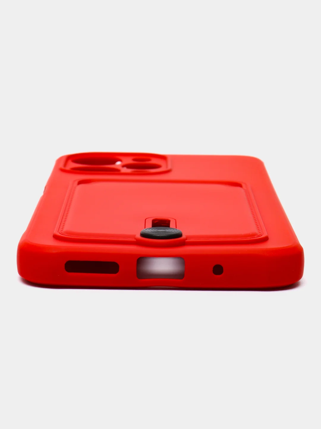 Красный чехол Xiaomi Redmi 12 / Сяоми Редми 12, силиконовый с карманом для карты