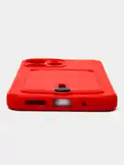 Красный чехол Xiaomi Redmi 12 / Сяоми Редми 12, силиконовый с карманом для карты