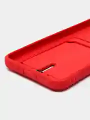 Красный чехол Xiaomi Redmi 12 / Сяоми Редми 12, силиконовый с карманом для карты