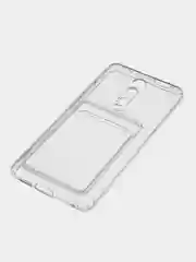 Прозрачный чехол с карманом для карт на Xiaomi Mi 9T / 9T Pro, прозрачный, силиконовый