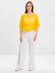 Белый брюки кюлоты женские, лапша