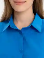 Лазурный рубашка женская, с длинным рукавом, оверсайз