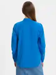 Лазурный рубашка женская, с длинным рукавом, оверсайз