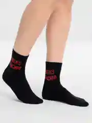 Угольный носки высокие, с надписью