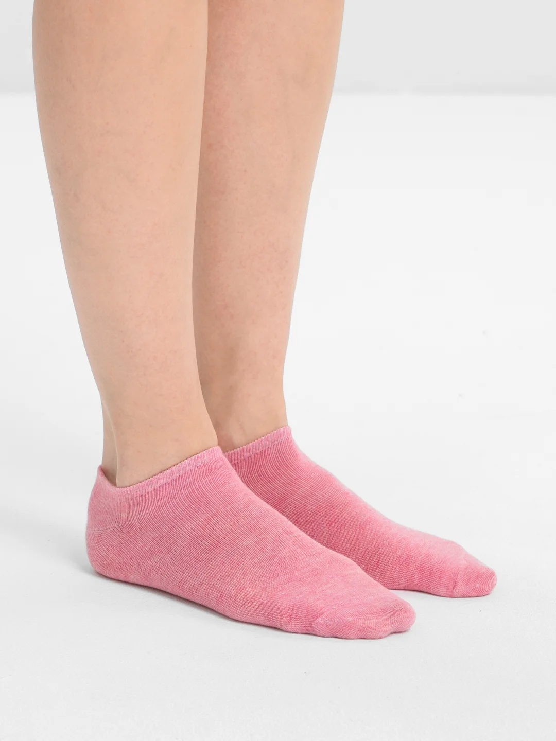Коралловый меланж однотонные хлопковые носки, подследники , 36-40, хлопок 100%