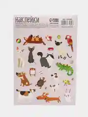 Голубой набор детских наклеек, наклейки с животными, смешные наклейки, наклейки для детей