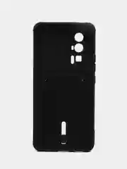 Черный чехол для Poco F5 Pro / Поко Ф5 Про, силиконовый, с карманом для карты