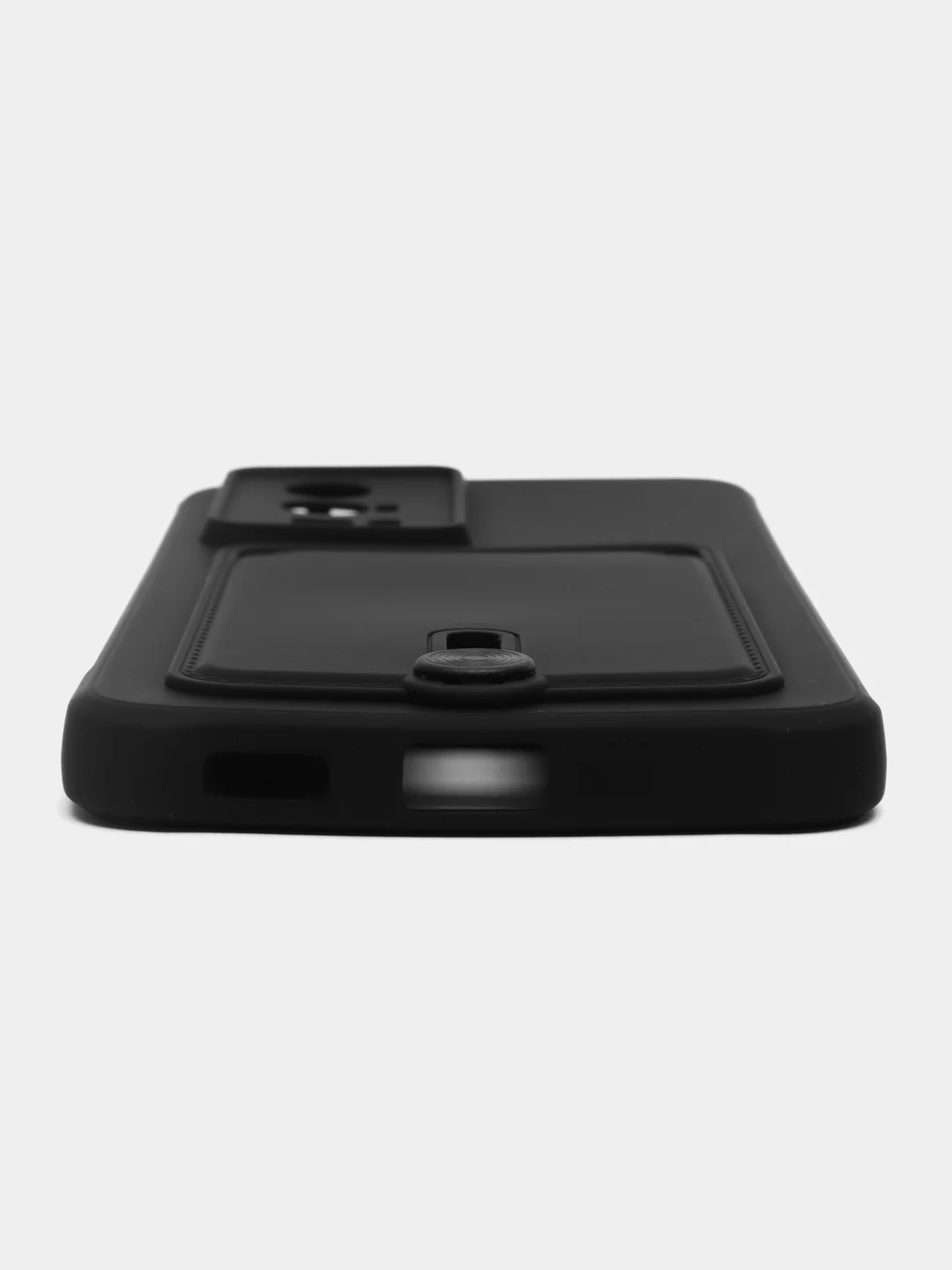 Черный чехол для Poco F5 Pro / Поко Ф5 Про, силиконовый, с карманом для карты