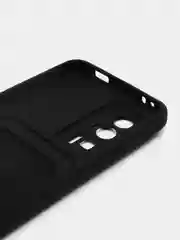 Черный чехол для Poco F5 Pro / Поко Ф5 Про, силиконовый, с карманом для карты