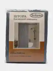 Синий штора для ванной комнаты тканевая Solano, 180 х 200 см, c кольцами, текстура льна, с утяжелителем