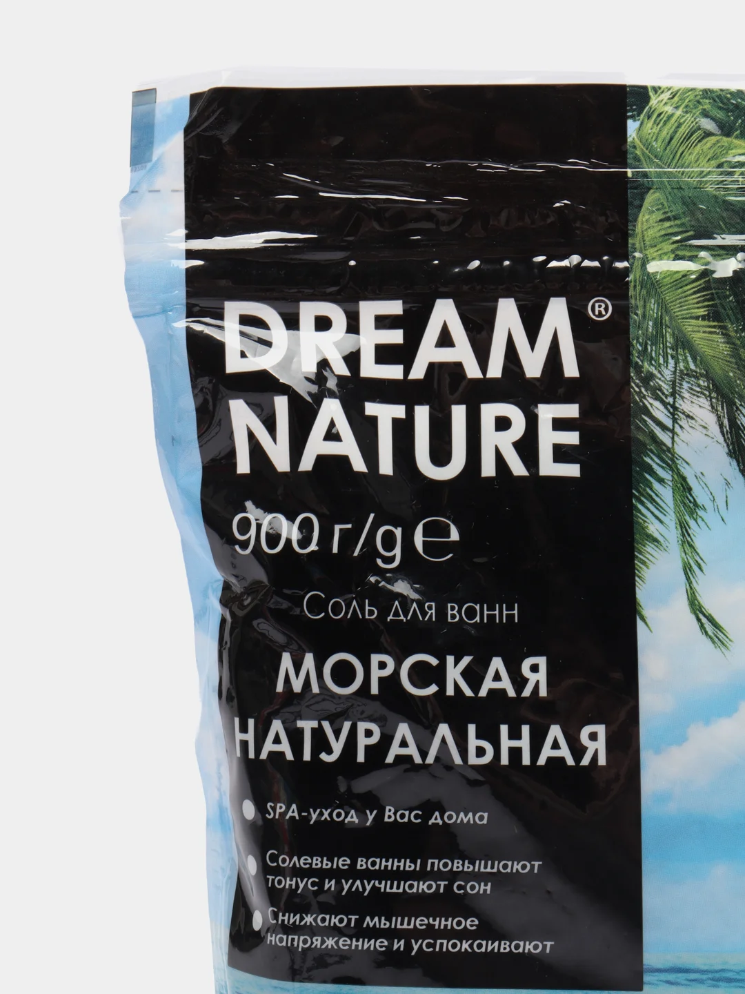 Соль для ванн Dream Nature "Морская натуральная", пакет, 900 г