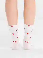 Носки женские, высокие, белые, с принтом