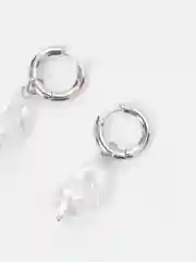 Серьги с барочным жемчугом серебристые, вечерние серьги, новогодние серьги