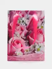 Багровый пакет бумажный, 14,8*10,9*5,8 см, Цветы