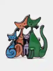 Зеленый брошь Кошки