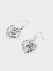 Серьги женские в форме сердца "Hello Kitty"