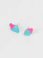 Бордовый серьги форме сердечек, разных фруктов и животных