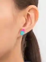 Бордовый серьги форме сердечек, разных фруктов и животных