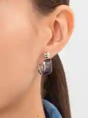 Серый серьги кольца "Color", серьги женские полукольца, бижутерия