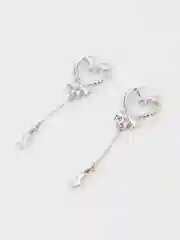 Серебряный серьги женские, сердечки с бусами