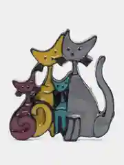 Серый брошь Кошки