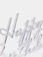 Серебряный топпер #Т48 с надписью "Happy Birthday", из акрила для торта с палочкой и без палочки