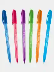 Масляная ручка синяя шариковая Luxor InkGlide 100 Icy  0,7 мм трехгранная