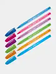 Синий масляная ручка синяя шариковая Luxor InkGlide 100 Icy  0,7 мм трехгранная