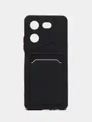 Черный силиконовый чехол для Tecno Pova 5 4G, c отсеком для карт
