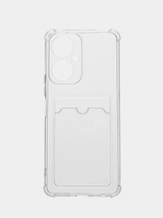 Чехол Tecno Camon 19 (Техно Камон 19), с карманом для карт, прозрачный