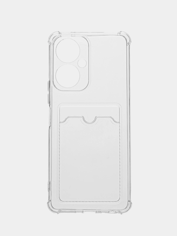 Чехол Tecno Camon 19 (Техно Камон 19), с карманом для карт, прозрачный