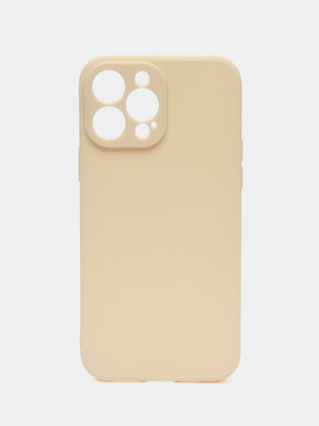 Бежевый чехол для iPhone 13 Pro Max с защитой камеры силиконовый на айфон про макс