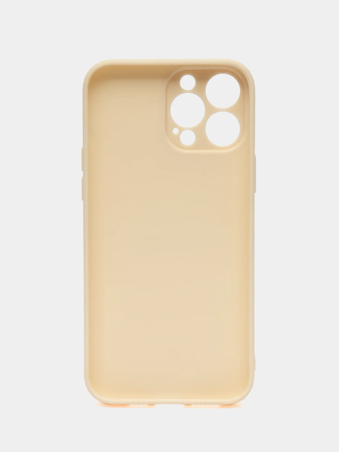 Бежевый чехол для iPhone 13 Pro Max с защитой камеры силиконовый на айфон про макс