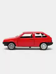 Вишнёвый машина LADA-2108 Спутник 12 см Технопарк, металлическая, открываются двери и багажник
