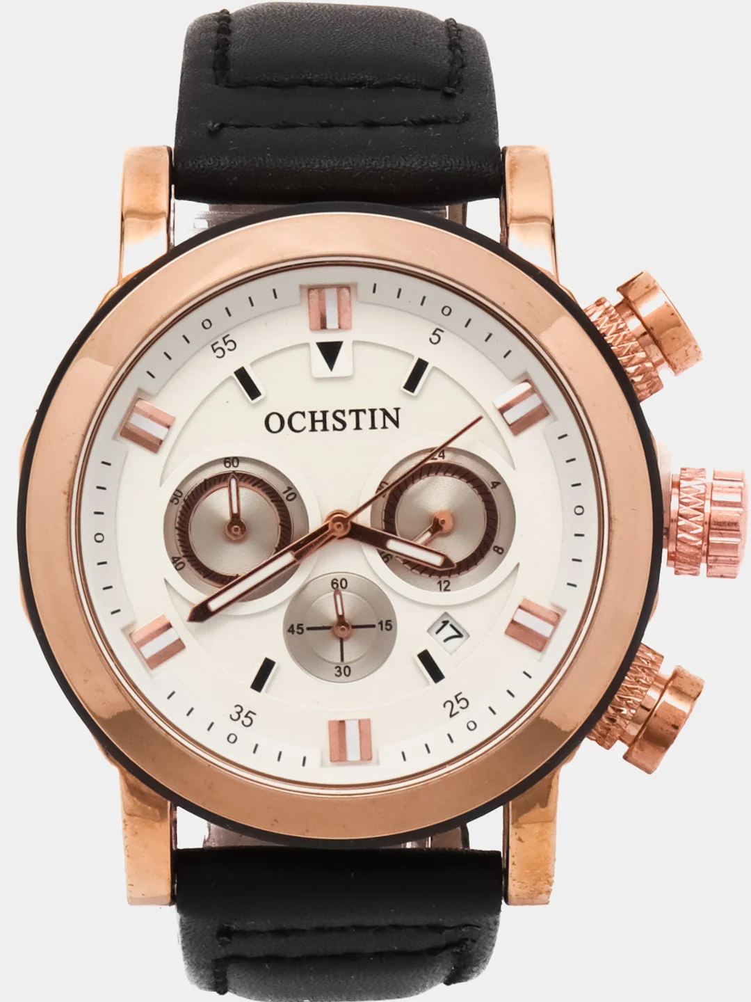 Черный мужские наручные часы Ochstin 6064A с хронографом в подарочной упаковке